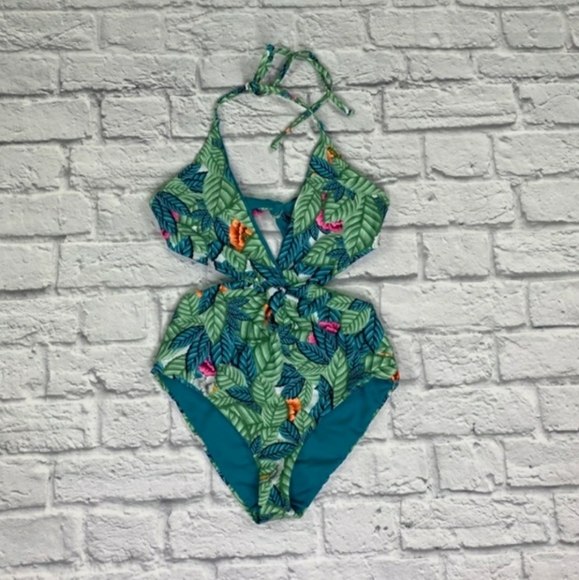 {Mara Hoffman} Twist Leaf Cut Out Swimsuit XS - Picture 2 of 5